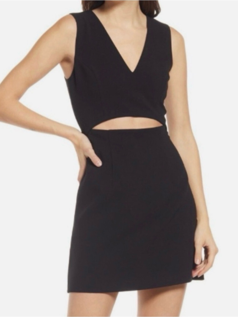 French Connection Whisper Cut Out Mini Dress Black Size 4